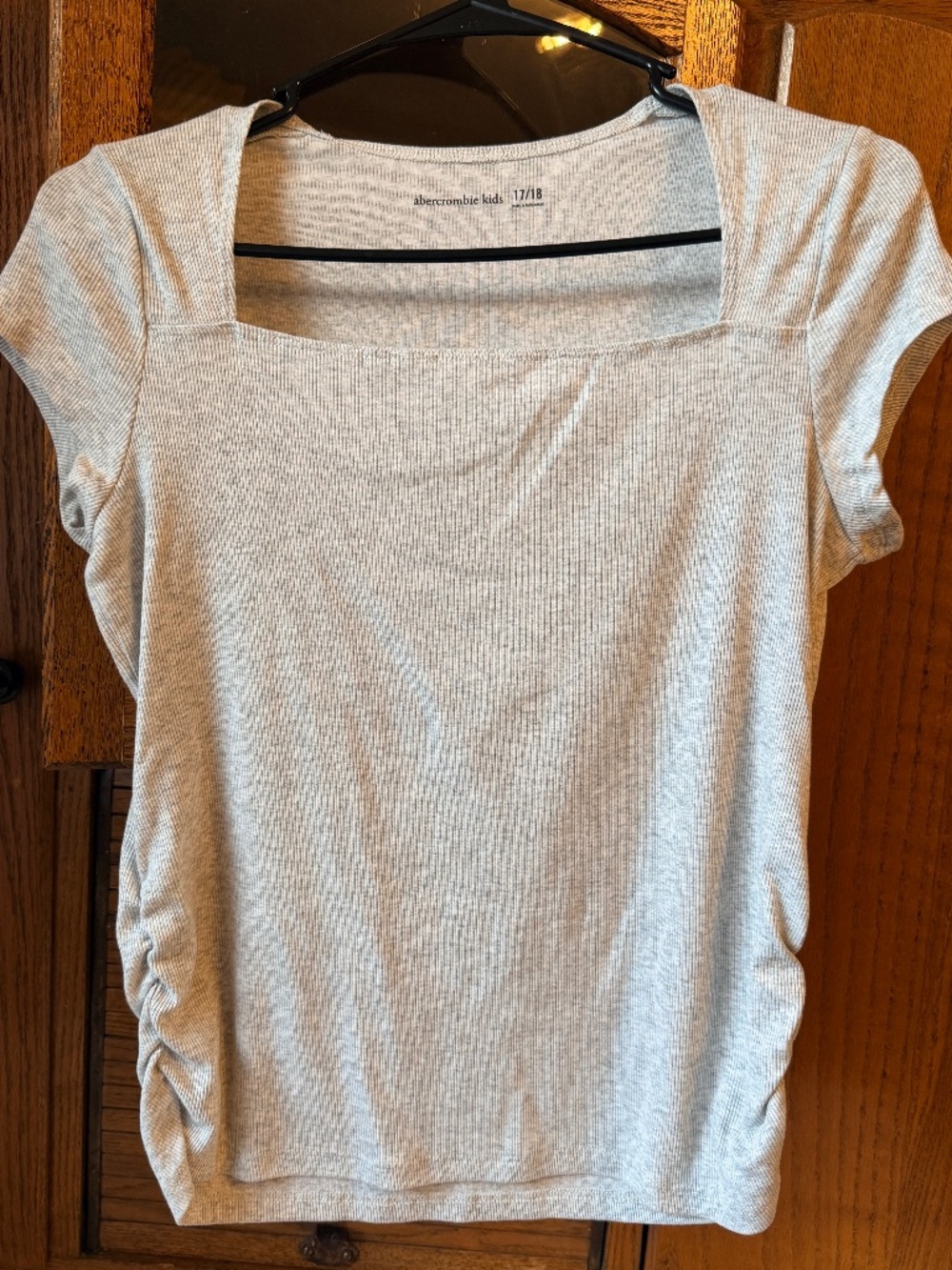 Abercrombie kids square neck grey top 17/18